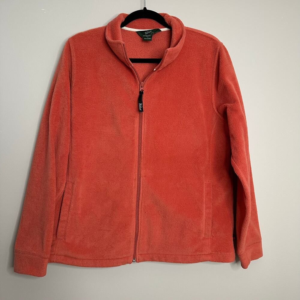 Woolrich full‎ zip salmon colored fleece size XL